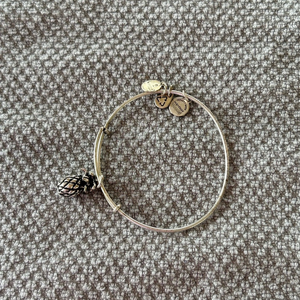 Alex and Ani Silver Pineapple Charm Bracelet